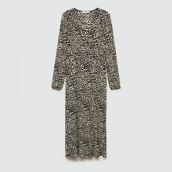 Mango Ecru leopard print long dress NWT - Picture 2 of 7
